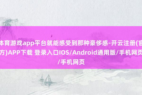 体育游戏app平台就能感受到那种豪侈感-开云注册(官方)AP
