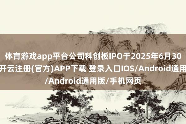 体育游戏app平台公司科创板IPO于2025年6月30日得到